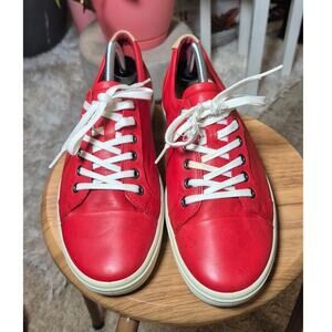 ECCO Soft 7 Women's Red Walking Leather Sneakers Size 8.5